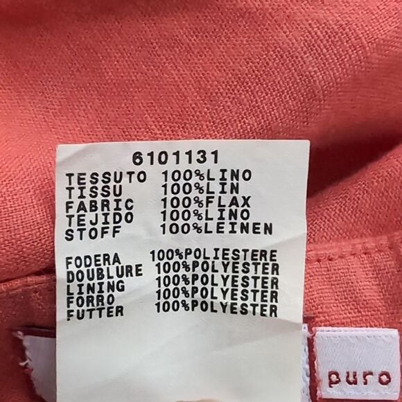 Maxmara Max &Co 💯 Linen Coral  Knee Length Skirt M US6 - Picture 6 of 11